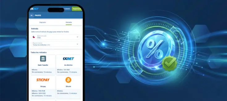 ¿Hay comisiones por retirar dinero de 1xBet Chile?